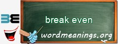 WordMeaning blackboard for break even